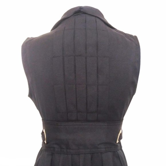 House of Dereon Black Belted Bubble Hem Dress S/P - Picture 5 of 7